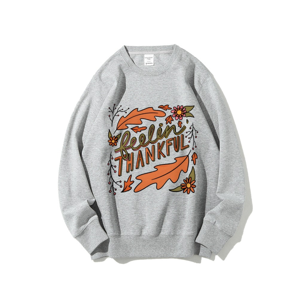 Sweat-shirt femme avec motif automnal coloré et lettrage inspirant Chic & Stil