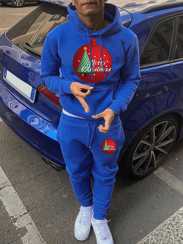 Casual hoodie and jogger pants set for women with festive Christmas pattern Lune London
