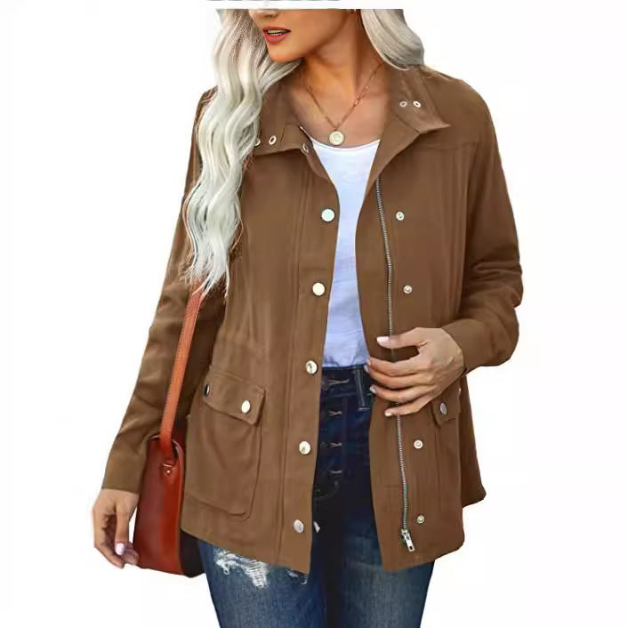 Casual women's jacket with functional pockets and hood Lune London