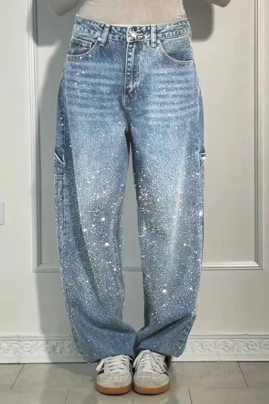 Femmes Jeans Baggy Pailletés Chic & Stil