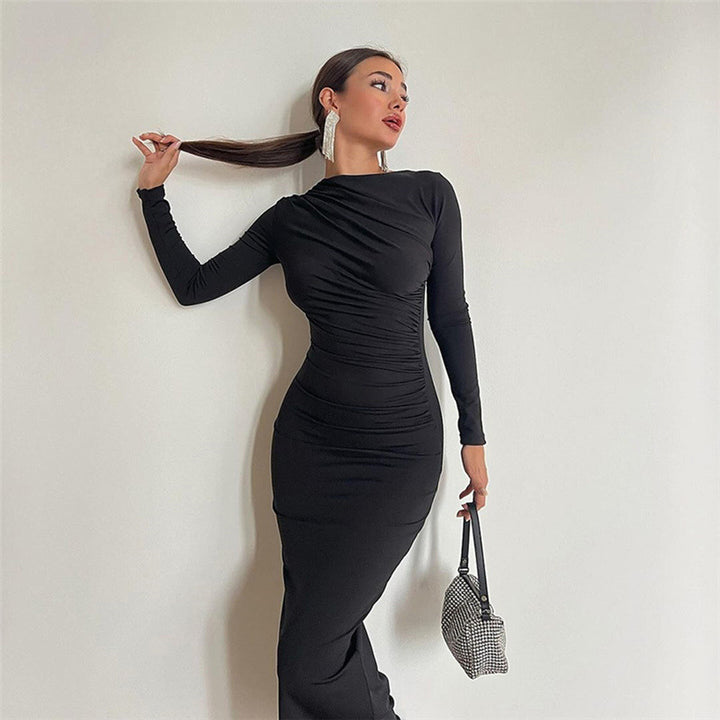 Ladies Elegant Wrap Dress with Long Sleeves and Fitted Cut Lune London