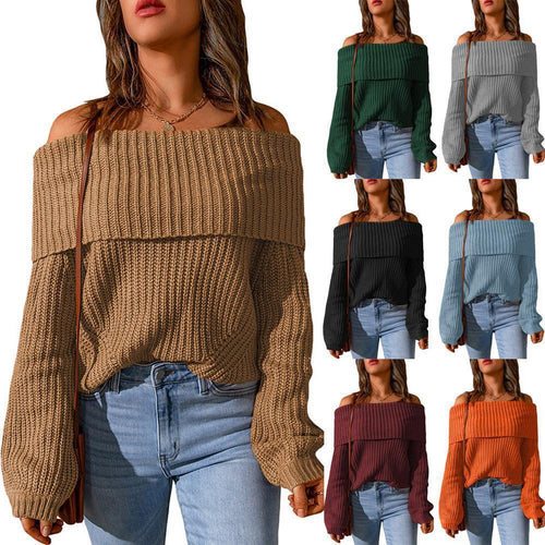 Off-shoulder knitted sweater for women in a loose fit Lune London