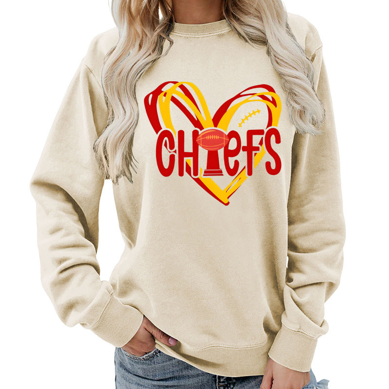 Sweat-shirt pour femmes avec design de cœur et graphiques sportifs créatifs Chic & Stil
