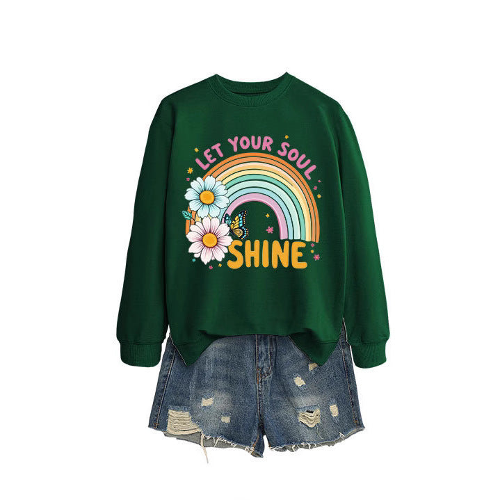 Sweatshirt pour femmes avec dégradé coloré et design graphique floral Chic & Stil