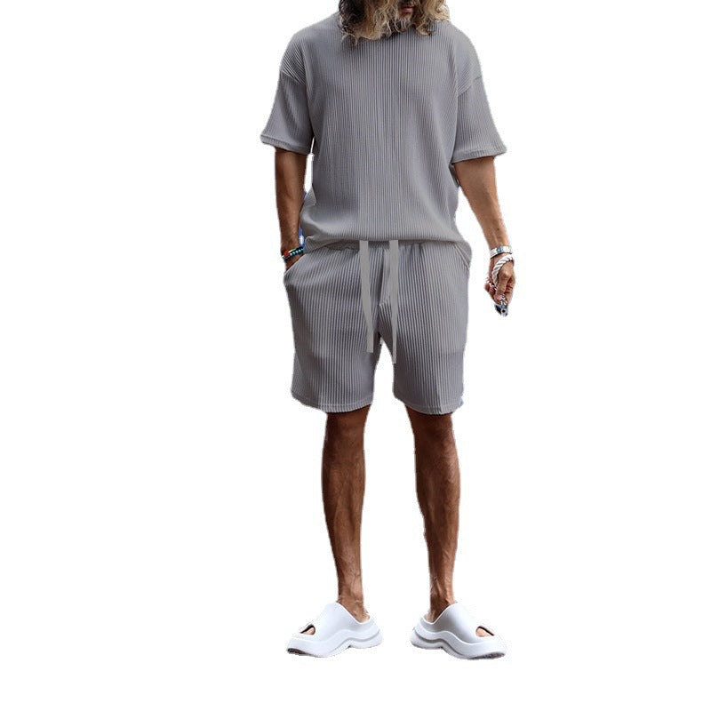 Breathable sports set for men with short sleeve t-shirt and shorts Lune London