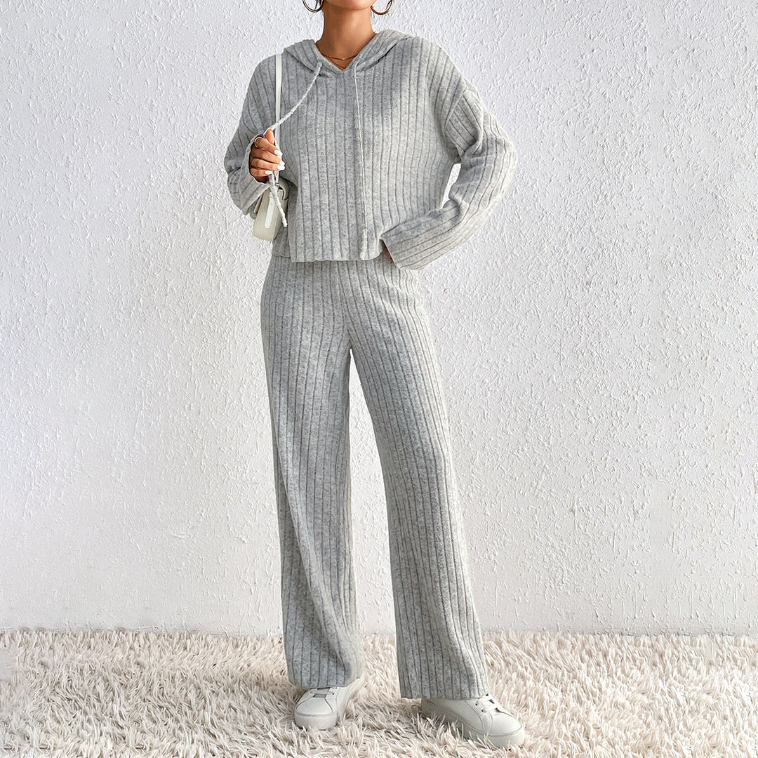 Women's Trendy Loungewear Set with Ribbed Structure Lune London