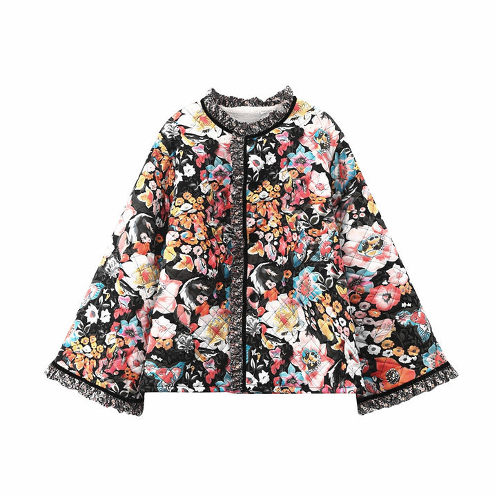 Quilted floral jacket for ladies with luxurious lining Lune London