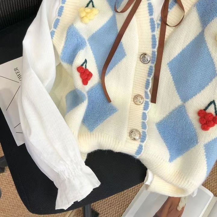 Gilet en tricot pour femmes avec des appliqués colorés Chic & Stil