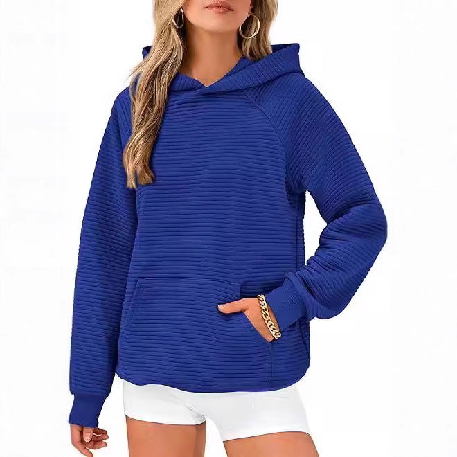 Casual hooded sweatshirt for women in structured cotton Lune London