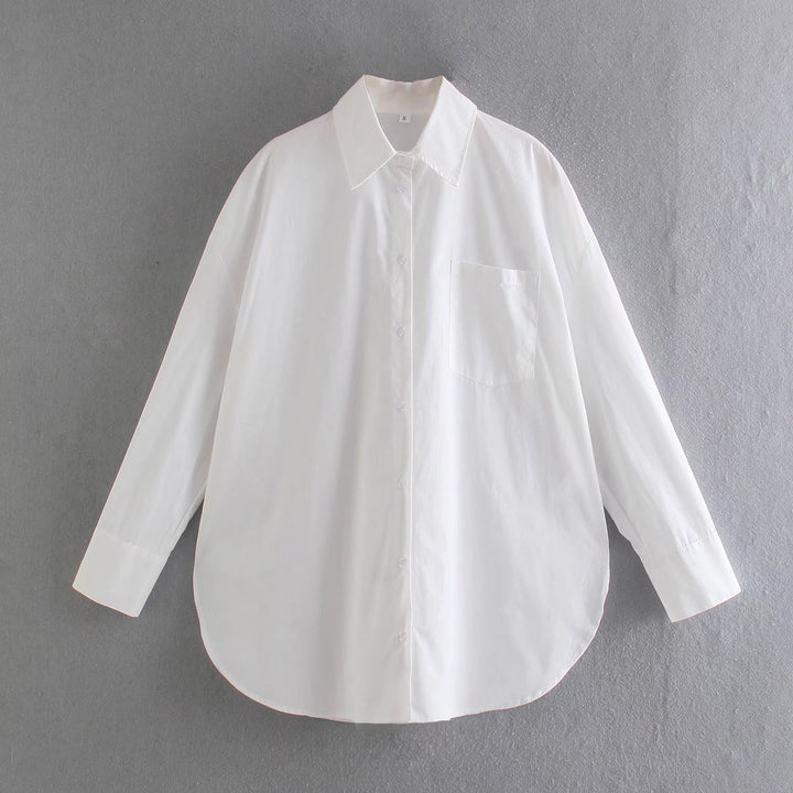 Long sleeve blouse for women with an elegant cut and high quality cotton fabric Lune London