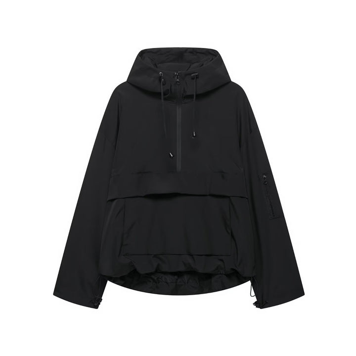 Ladies functional hoodie jacket with practical pockets and adjustable hem Lune London