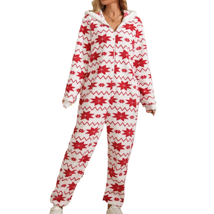 Ladies Cozy Jumpsuit with Chic Festive Pattern and Style