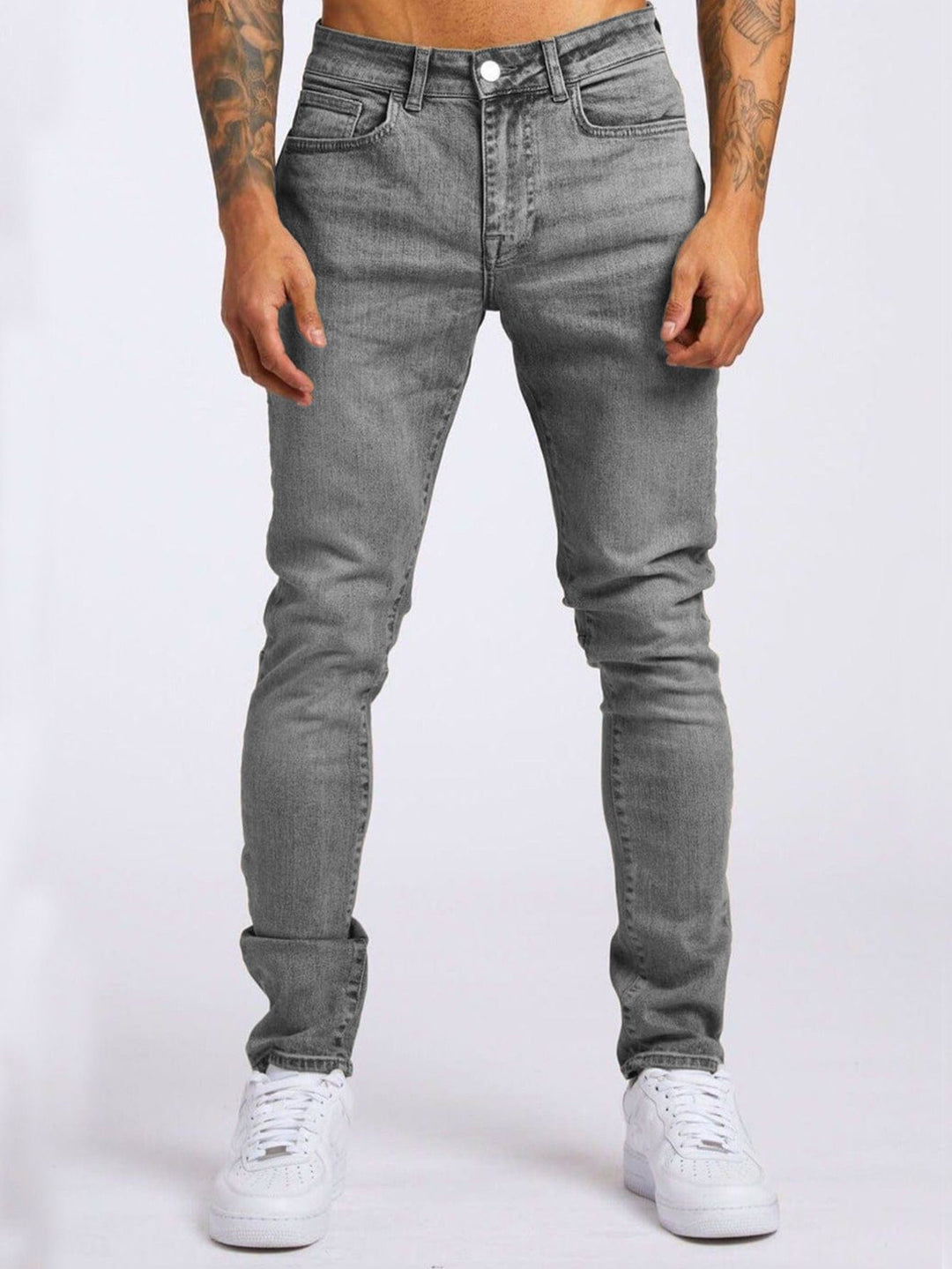 Men's Slim-Fit Jeans with Elastic Comfort Waistband and Modern Details Lune London