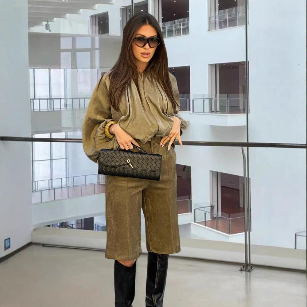 Ladies elegant and breathable blouse with ruffle details Lune London