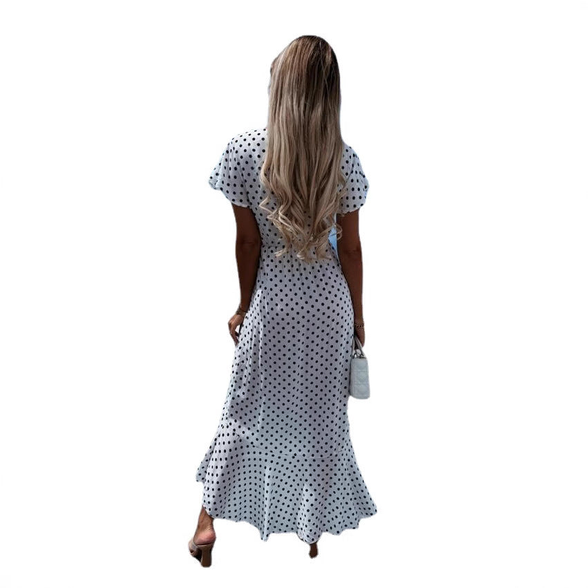 Lune London Women's Fluid Polka Dot Maxi Wrap Dress