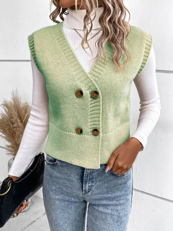 Knitted cardigan for women with double row of buttons Lune London
