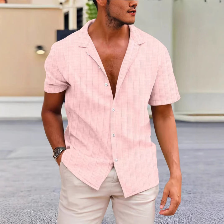 Men's short-sleeve fashion shirt with a modern texture design Lune London