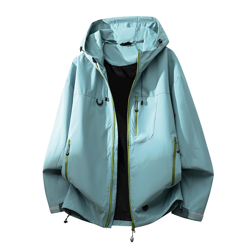 Technical outdoor jacket for women with multifunctional pockets and adjustable hood system Lune London