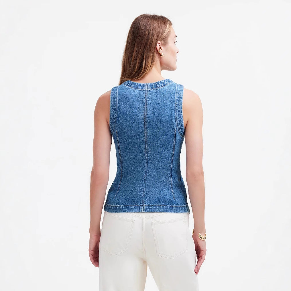 Chic & Stil Women's Denim Vest
