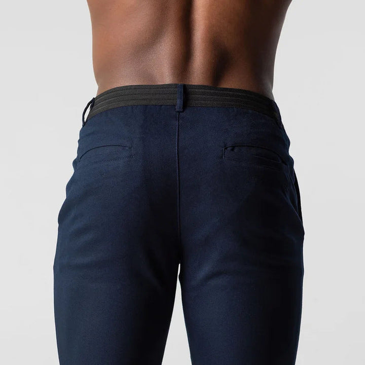 Men's Chino Pants with Slim Fit Cut and Elastic Waistband Lune London