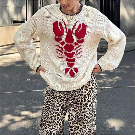 Women's sweater with unique lobster pattern and lightweight knit Lune London