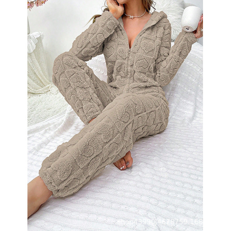 Ladies Comfortable Fleece Pants with Hood Lune London