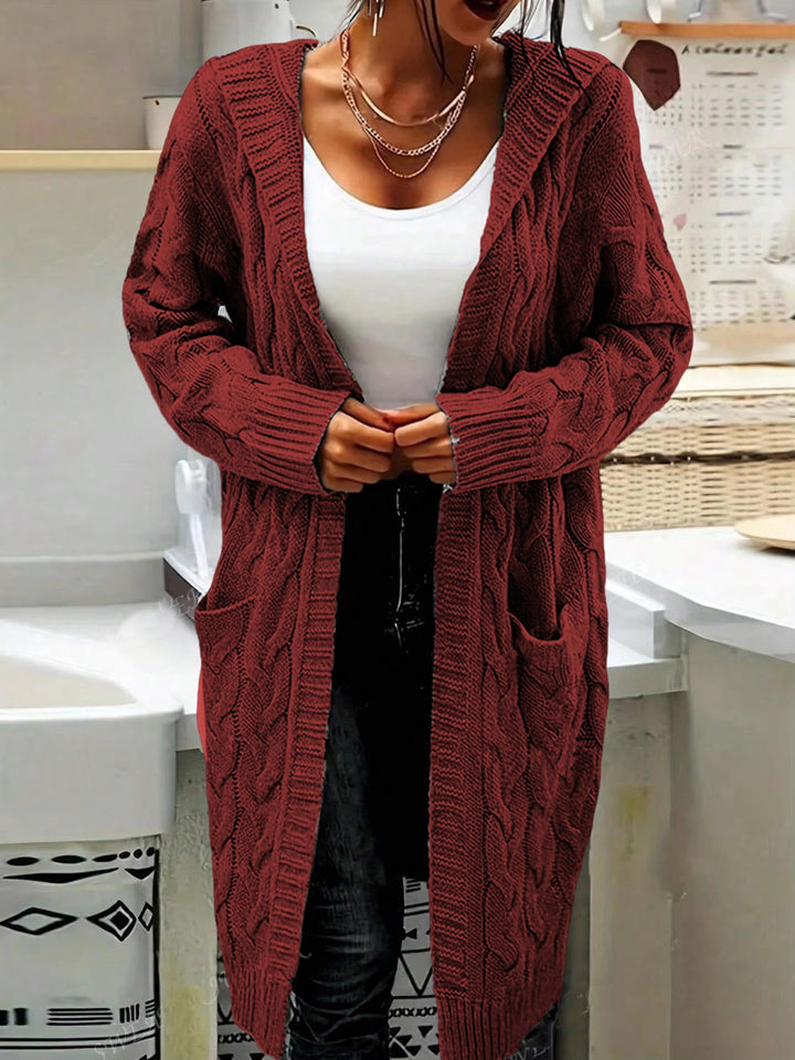 Women's cardigan with pockets and cable pattern Lune London
