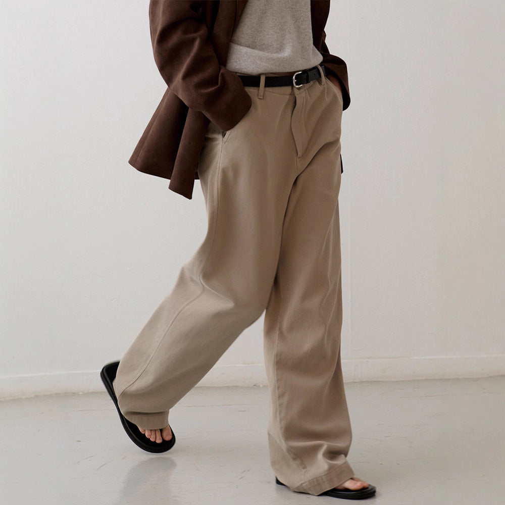 Pantalons en denim larges pour femmes avec taille haute Chic & Stil