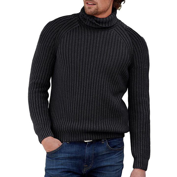 Chunky knit men's sweater with high collar Lune London
