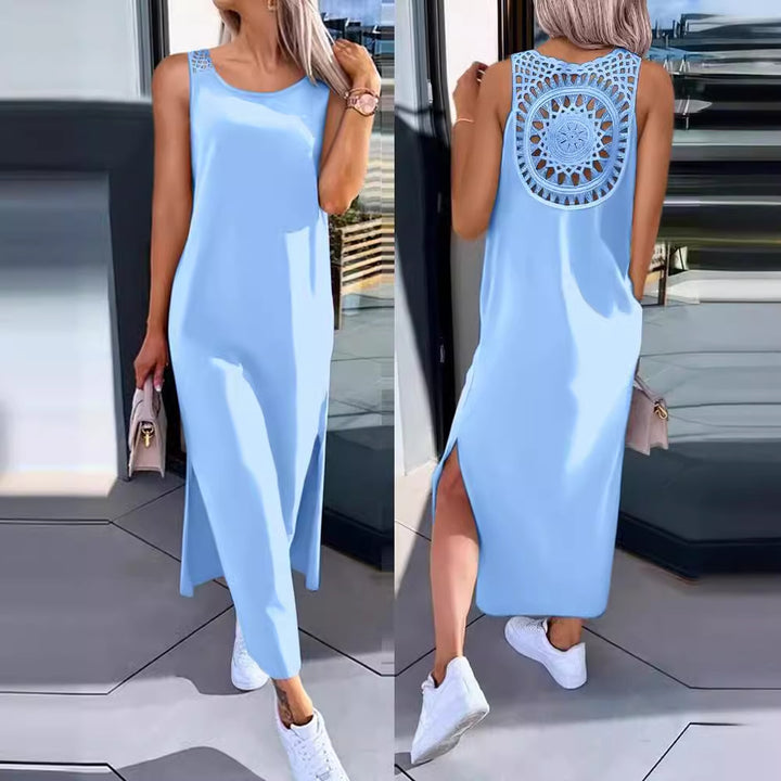 Elegant lace back maxi dress Lune London