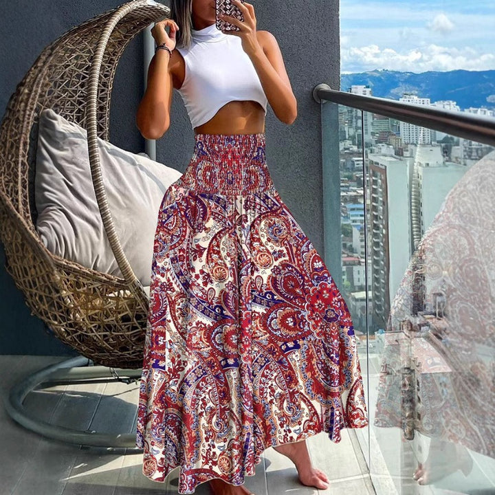 Women Bright Printed Maxi Skirt Lune London