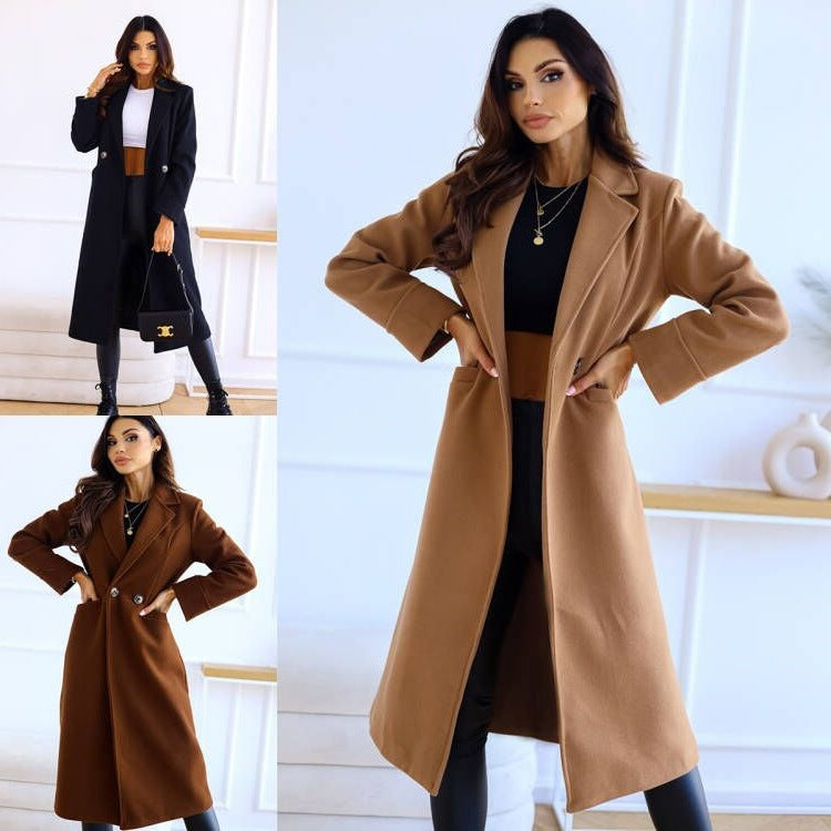 Timeless wool coat for women with an elegant lapel and practical pockets Lune London