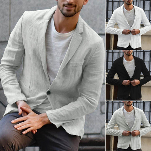Elegant linen jacket for men with modern cut and pockets Lune London