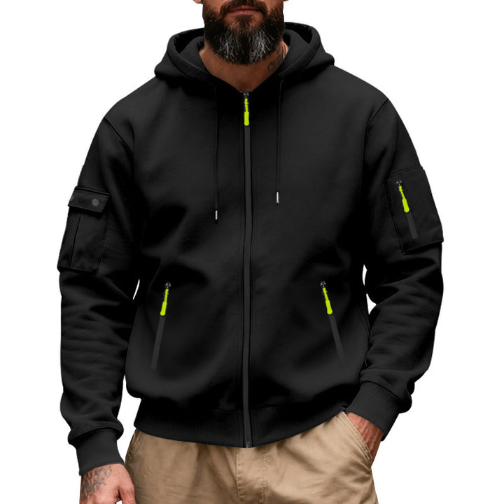 Men's sporty hoodie with practical zip pockets Lune London