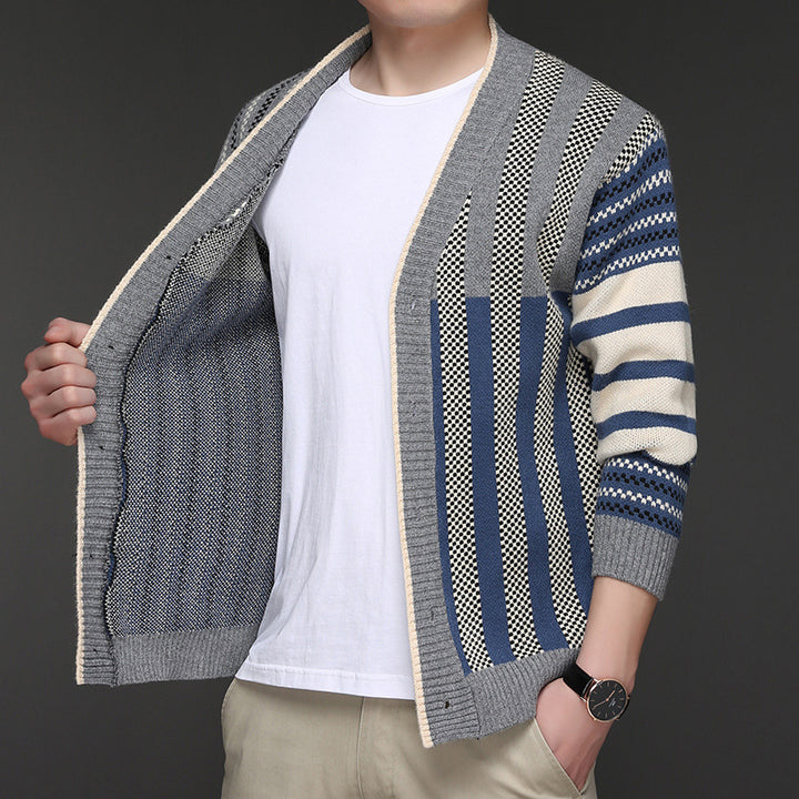 Cardigan jacket fashion for men with V-neck and elegant structured design Lune London