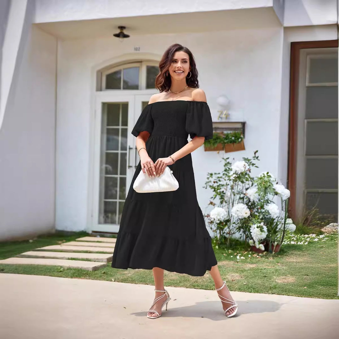 Maxi dress for women with slightly voluminous sleeves Lune London