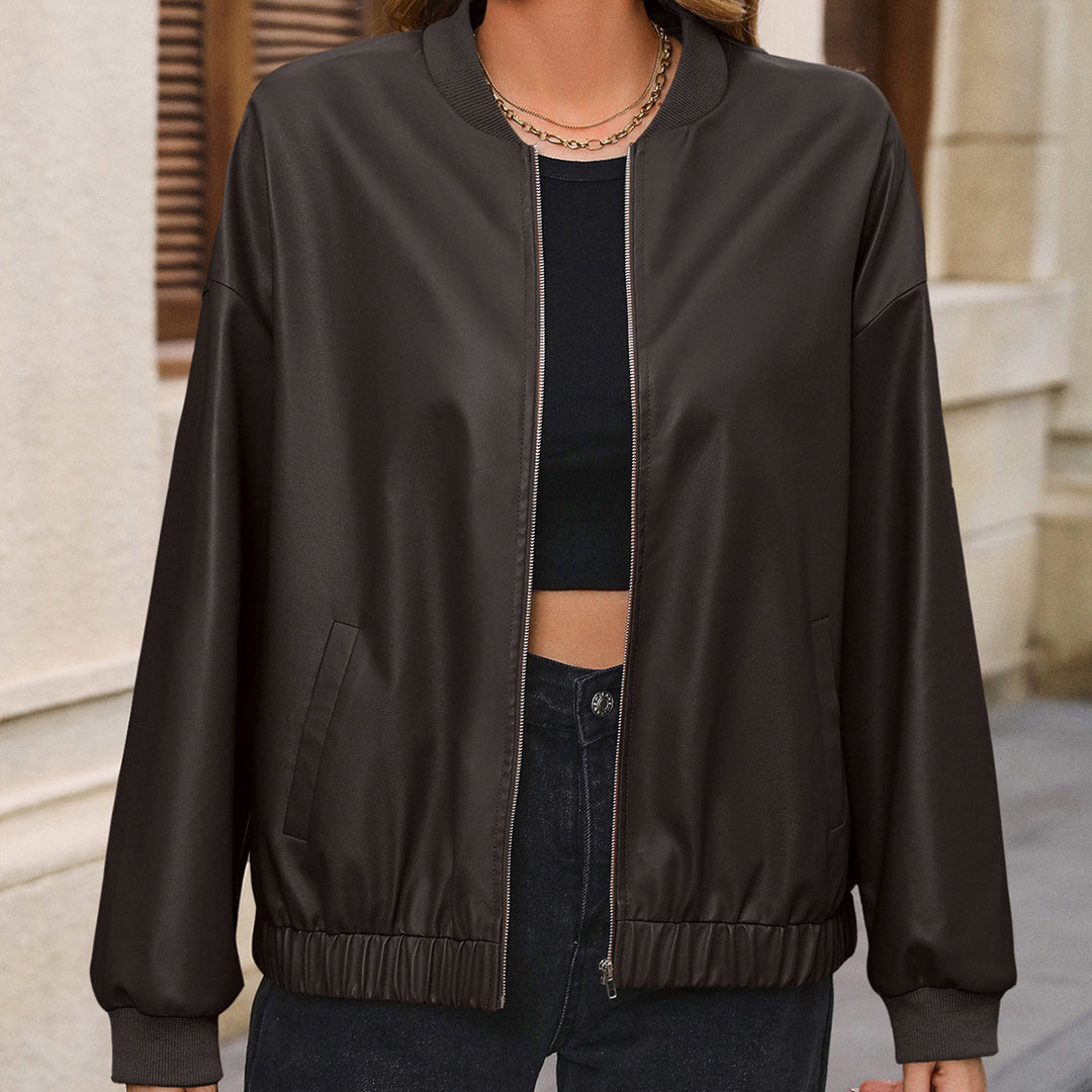 Sporty women's bomber jacket with elastic cuffs and pockets Lune London