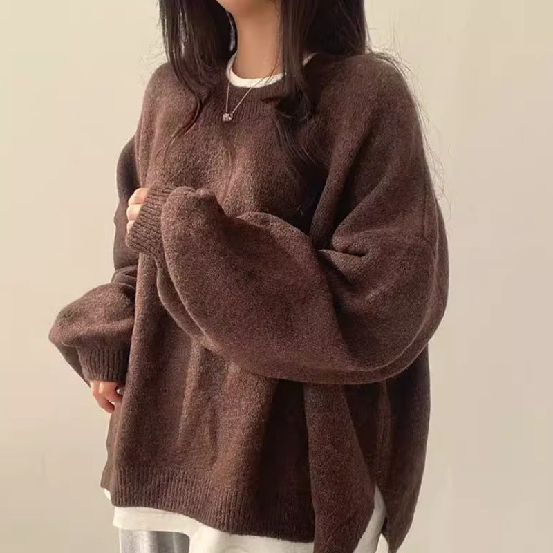 Femme pull en tricot surdimensionné avec manches larges et coupe décontractée Chic & Stil