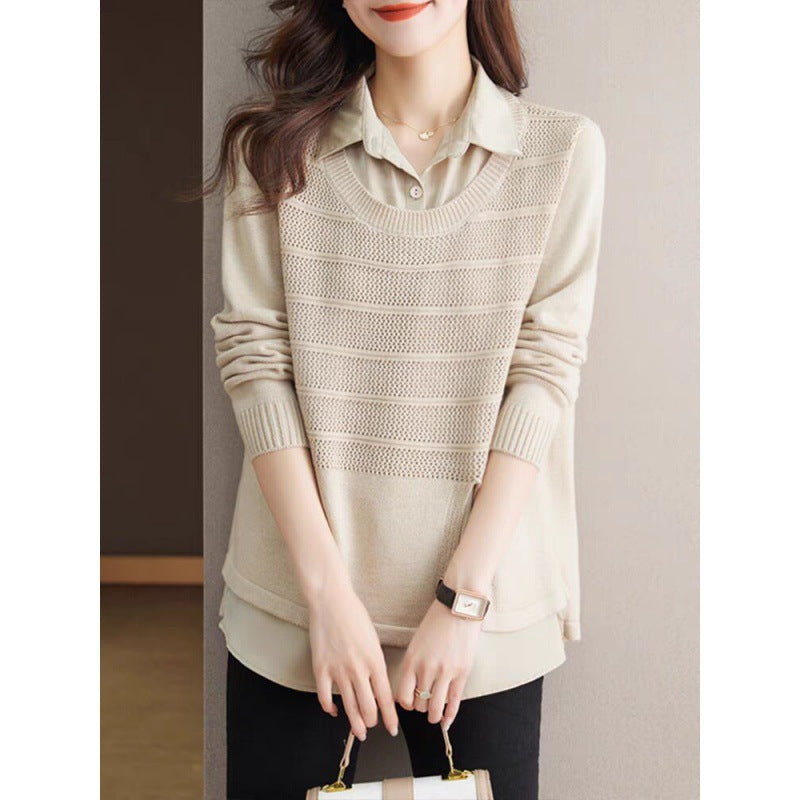 Pull en tricot pour femmes avec un design en couches et une texture harmonieuse Lune London