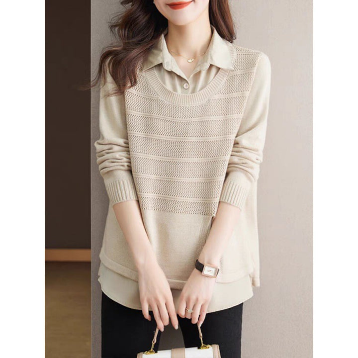 Pull en tricot pour femmes avec un design en couches et une texture harmonieuse Lune London