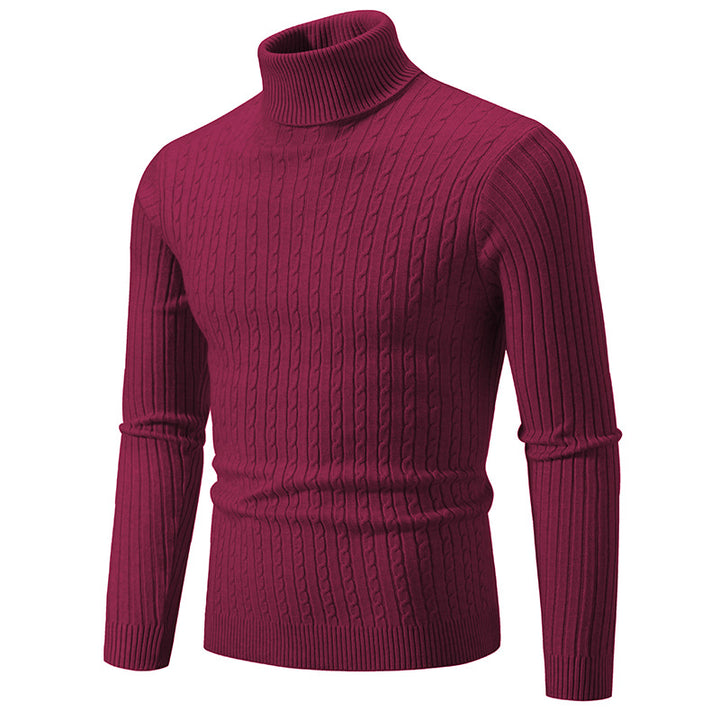 Men's turtleneck sweater with structured twisted pattern Lune London