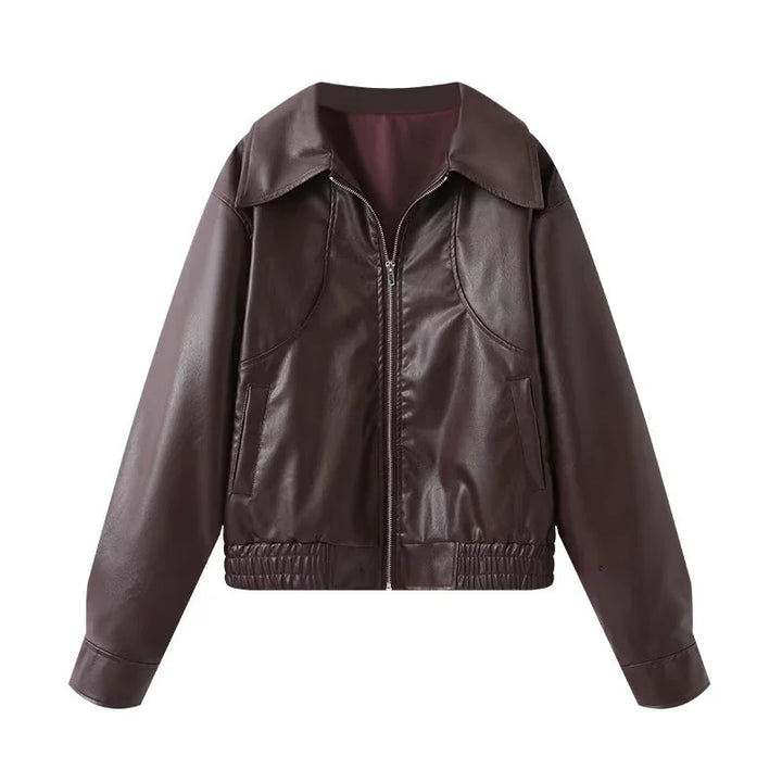 Fashion faux leather jacket for women with refined cut Lune London