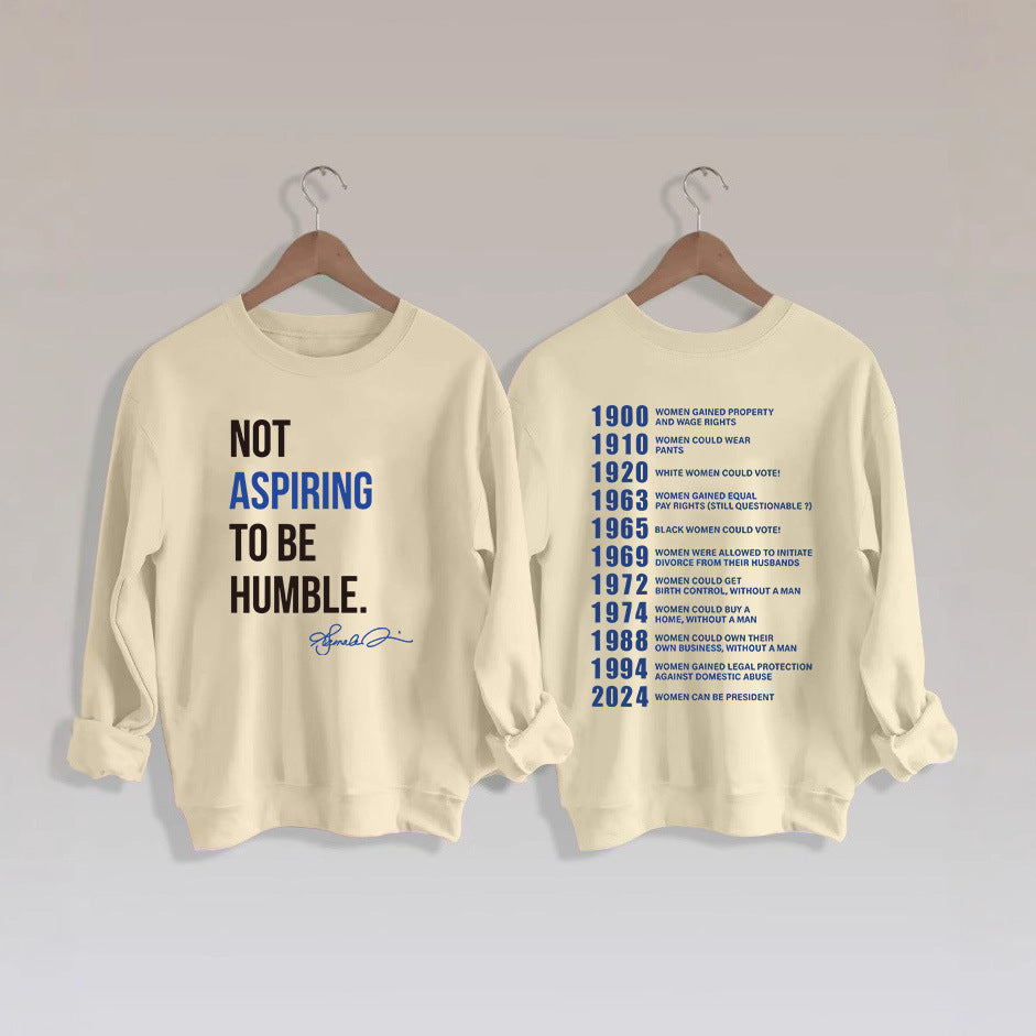 Sweat-shirt pour femmes avec lettrage inspirant et motif historique Chic & Stil