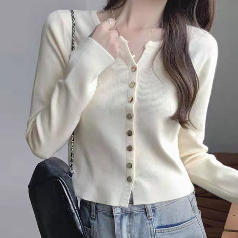 Women's knitted jacket with mother-of-pearl buttons Lune London