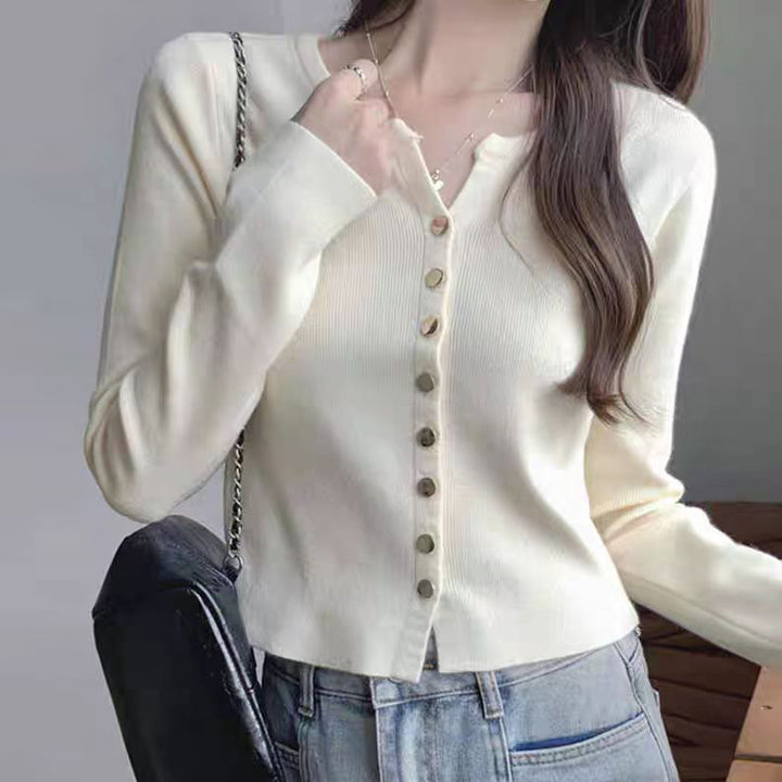 Women's knitted jacket with mother-of-pearl buttons Lune London