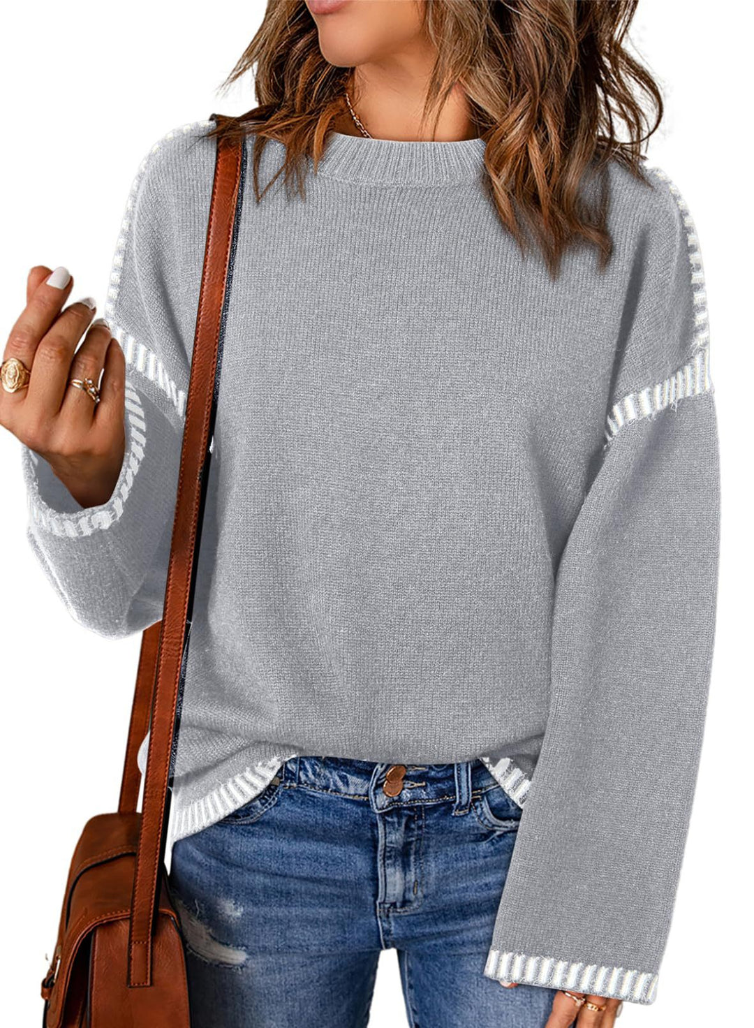 Casual sweater for ladies with striped accents Lune London