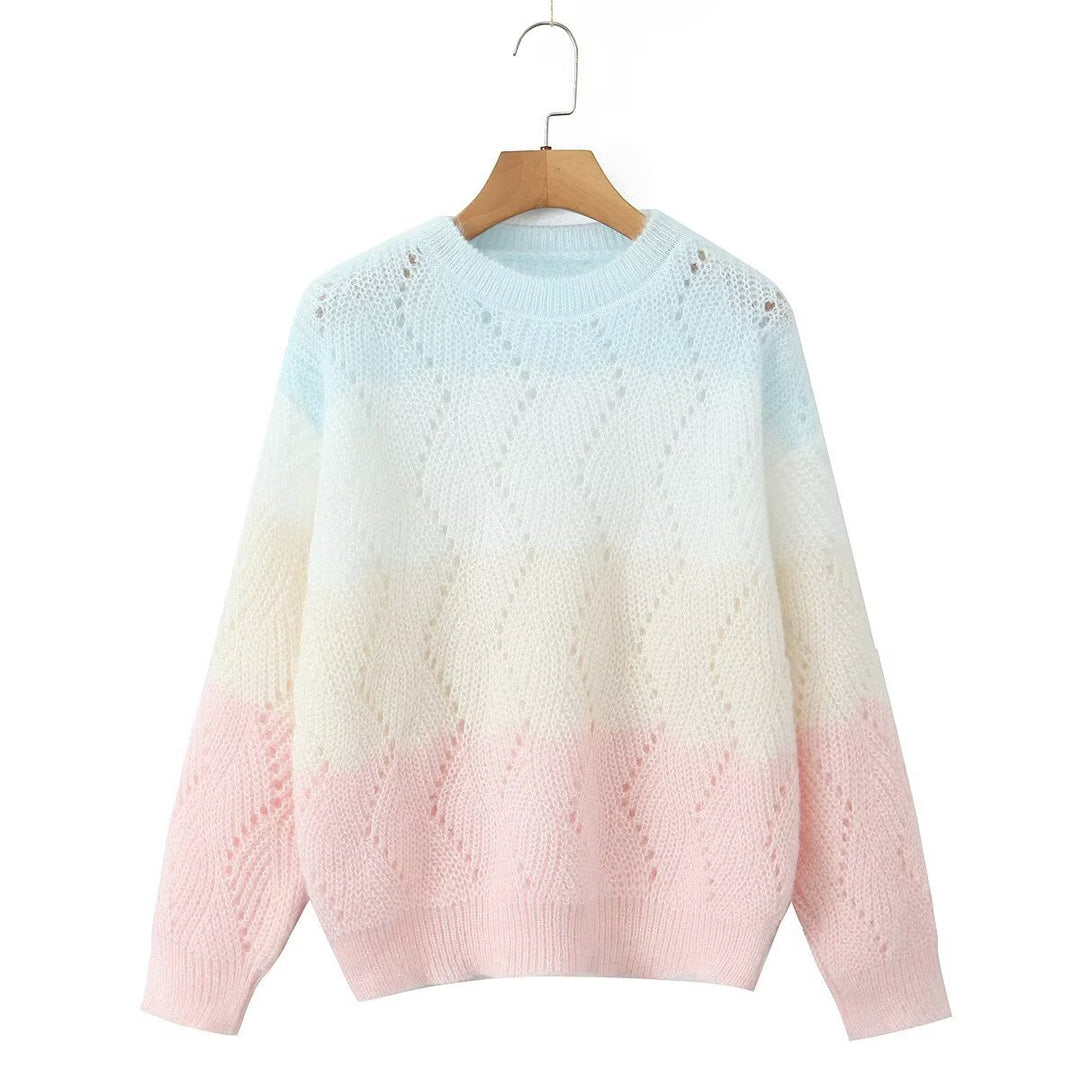 Femme Pull Tricot Confortable avec Couleurs Délicates Chic & Stil