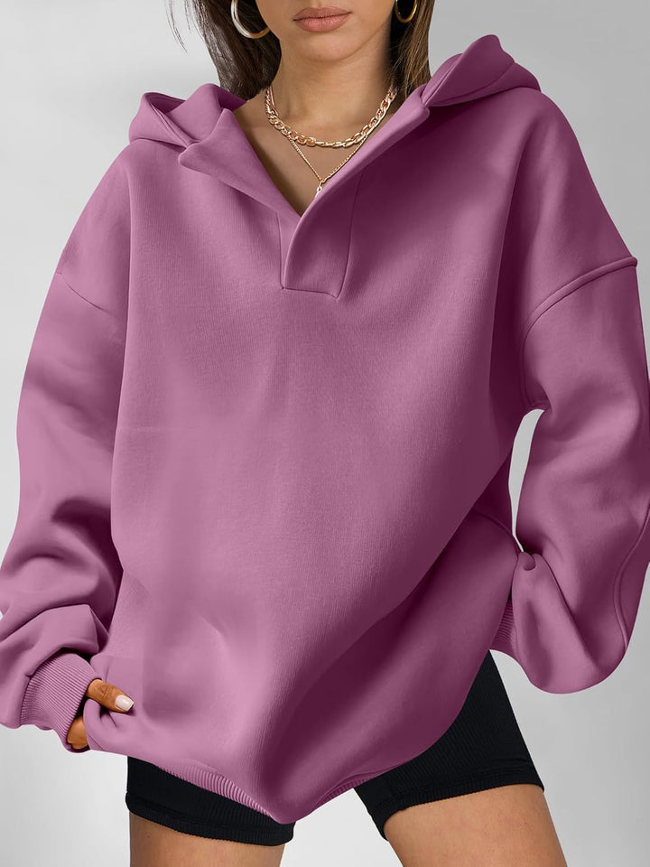 Oversized hoodie for women with half-zip Lune London