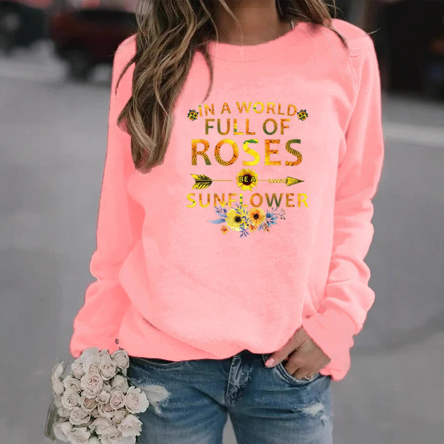 Sweat-shirt femme avec design inspirant et décoration florale Chic & Stil