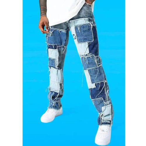Men's Ripped Patchwork Jeans Lune London